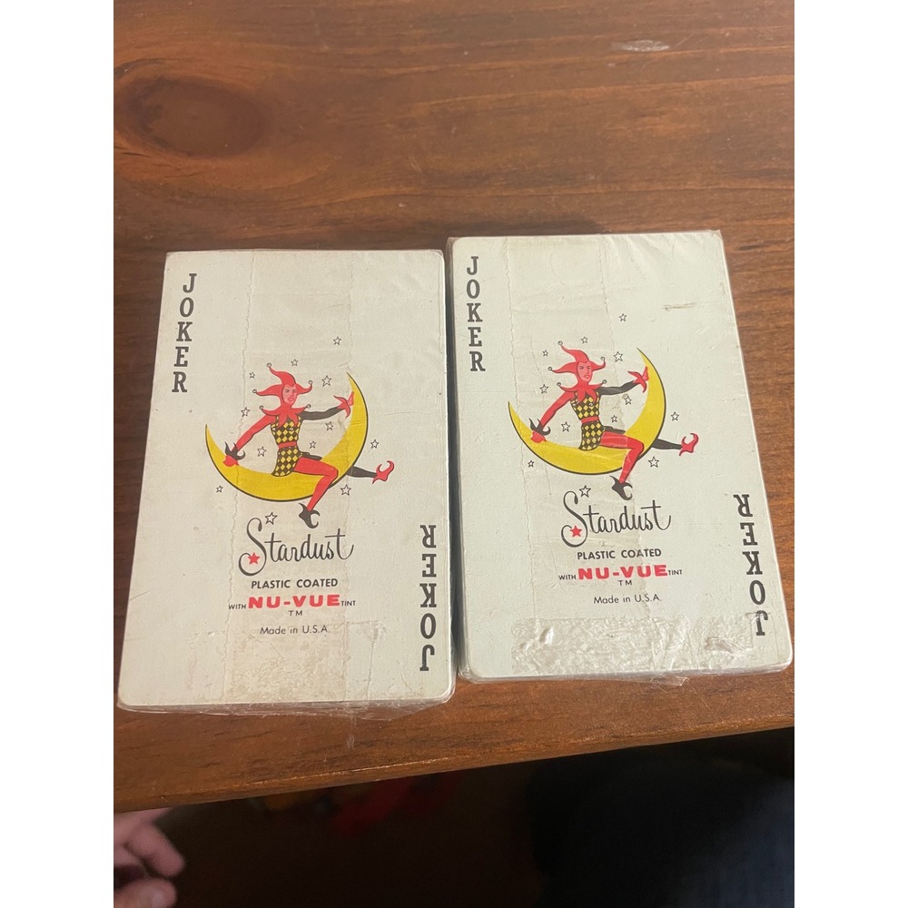 Vintage Stardust Playing Cards 2 Decks Sealed Nu-Vue Made in USA Mid Century